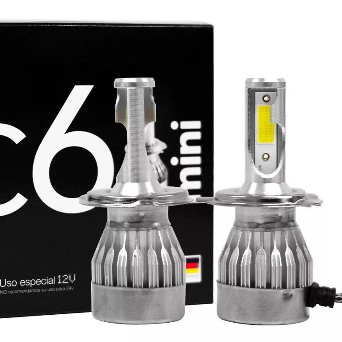 KOBO - Faro Led C6 Mini H4 Alta Baja Auto Moto Tecnologia Alemana