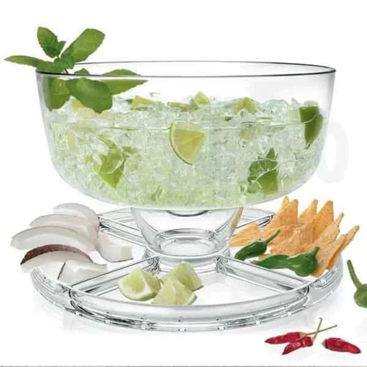 GENERICO - Porta Torta de Vidrio con Tapa PALLADIO 4 en1 Multifuncional