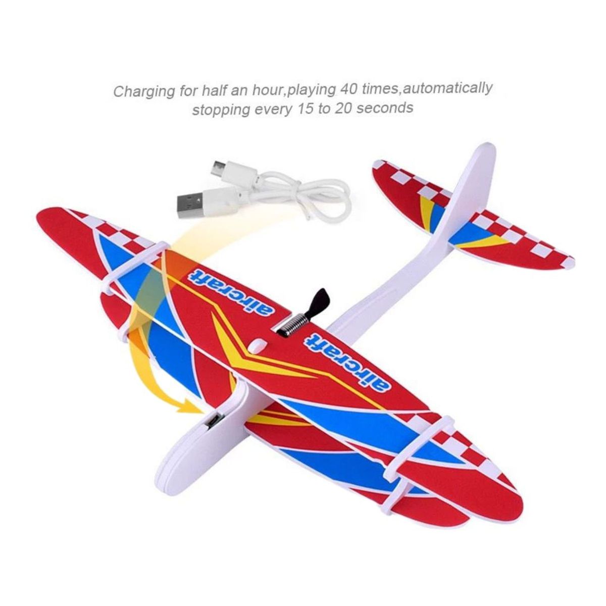 GENERICO - Avioneta Electrónica con Sonido y Carga USB