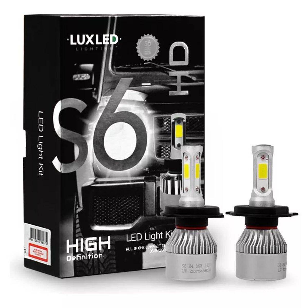 KOBO - Kit Focos Led S6 Full Hd H4 Hight Definition  Alta Baja Auto