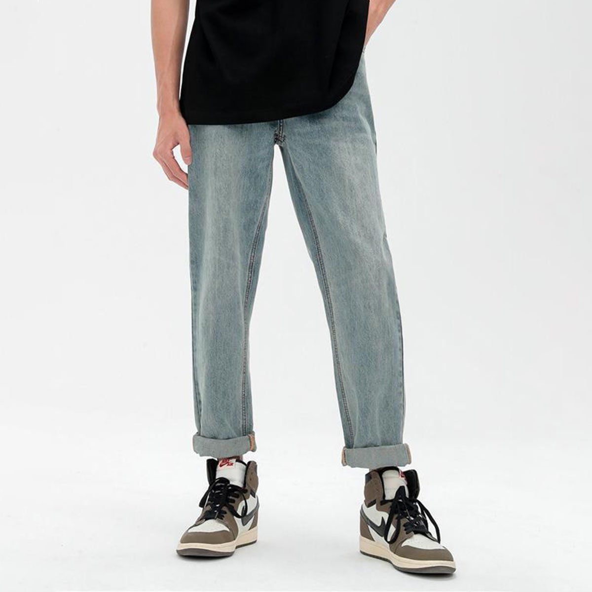 42AROZINA - Vaqueros básicos retro de moda americana para hombre