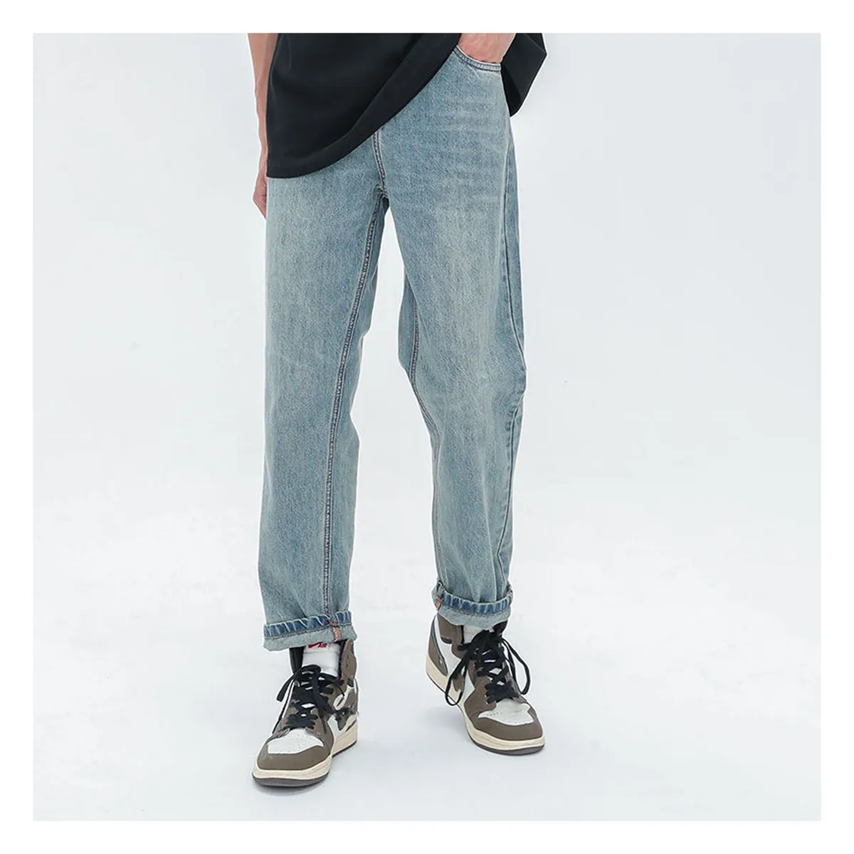 42AROZINA - Vaqueros básicos retro de moda americana para hombre