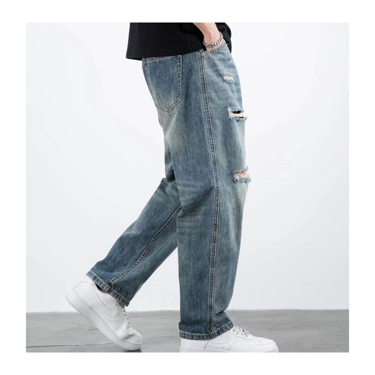 42AROZINA - pantalones jeans de hombre diseños de jeans rotos de moda para