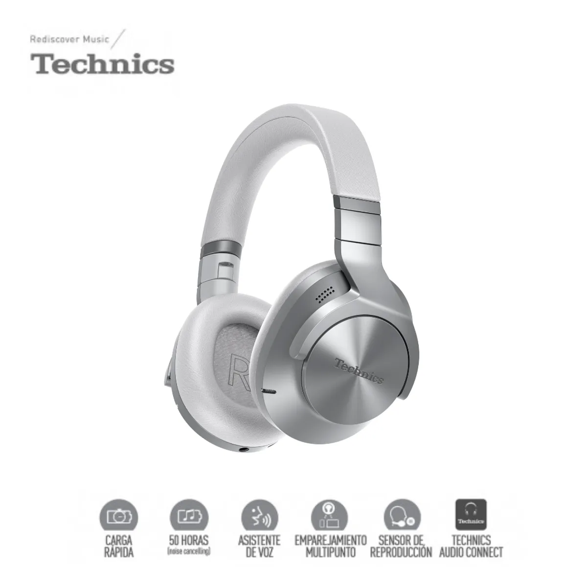 TECHNICS - Audífonos Inalámbricos Bluetooth Over Ear Technics A800 Silver