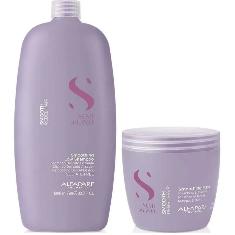 ALFAPARF MILANO - ALFAPARF SEMI DI LINO – Smoothing Dúo Shampoo 1L + Mask 500 ml
