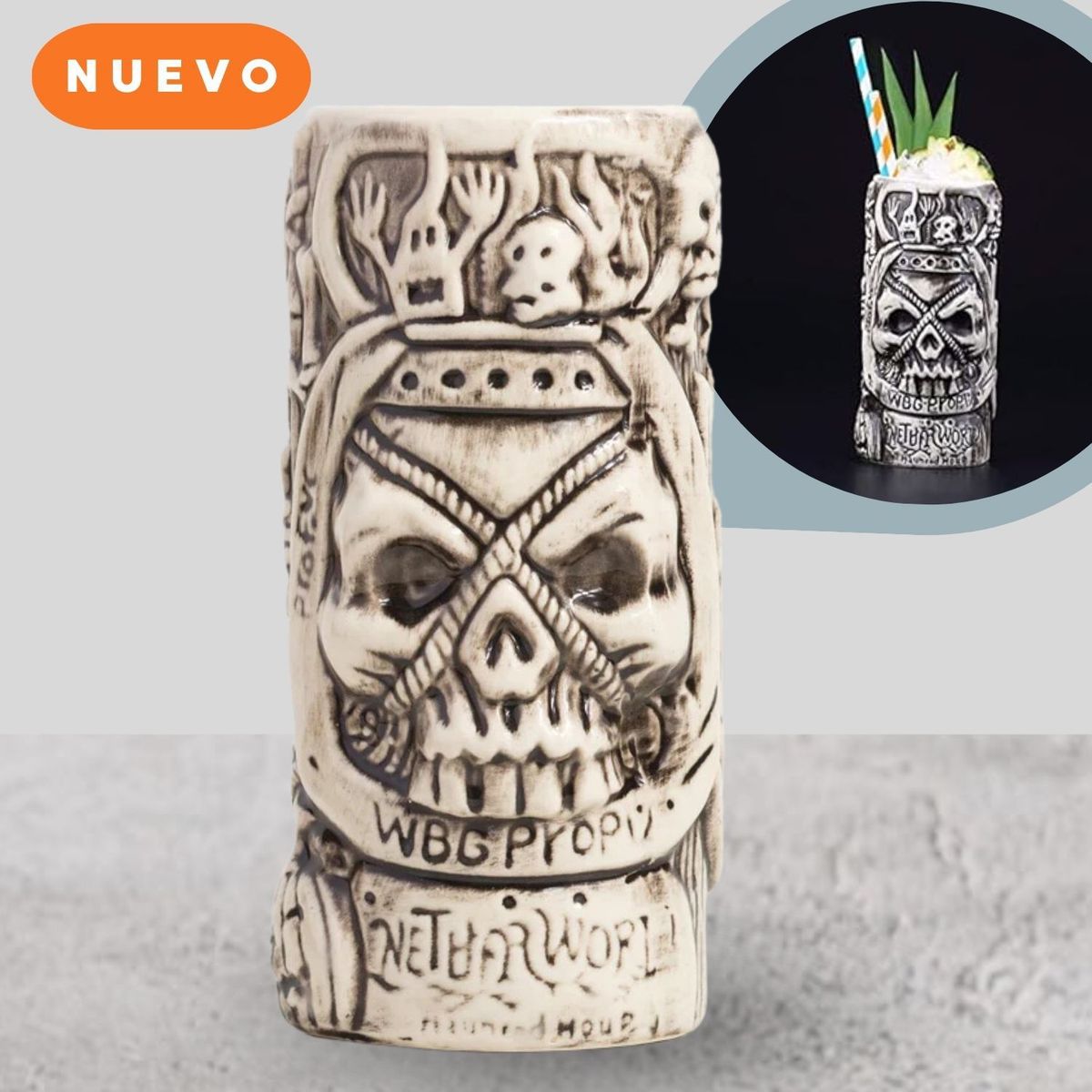 GENERICO - Vasos Tiki para Cócteles Cerámica 400 ml