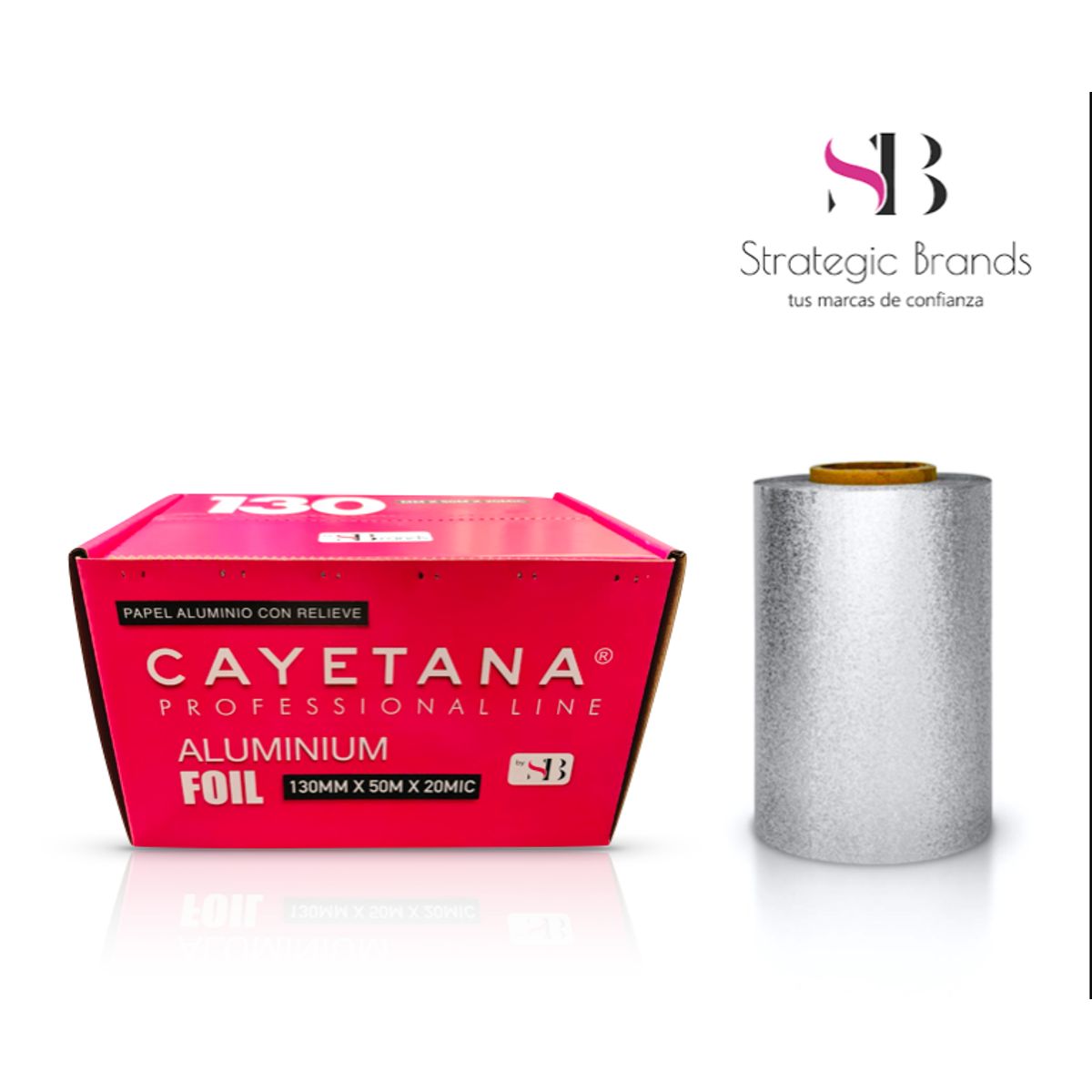 CAYETANA - PAPEL ALUMINIO TEXTURIZADO PROFESIONAL PARA CABELLO 50Mx130MMx20MIC