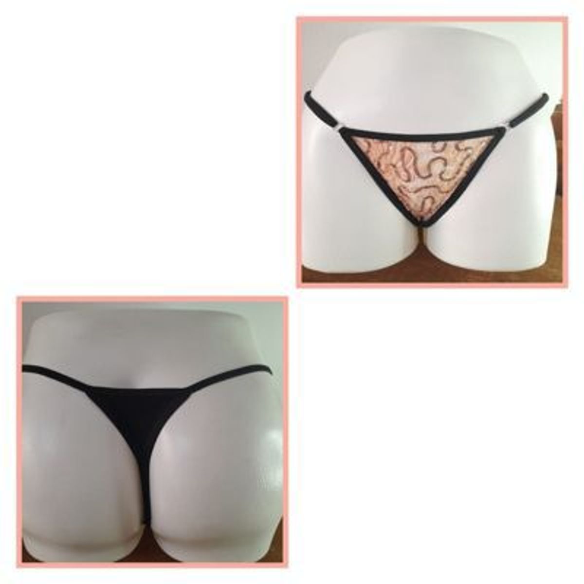 GENERICO - PANTY SEMI HILO SEXY DE ENCAJE Y ALGODON TALLA UNICA AJUSTABLE