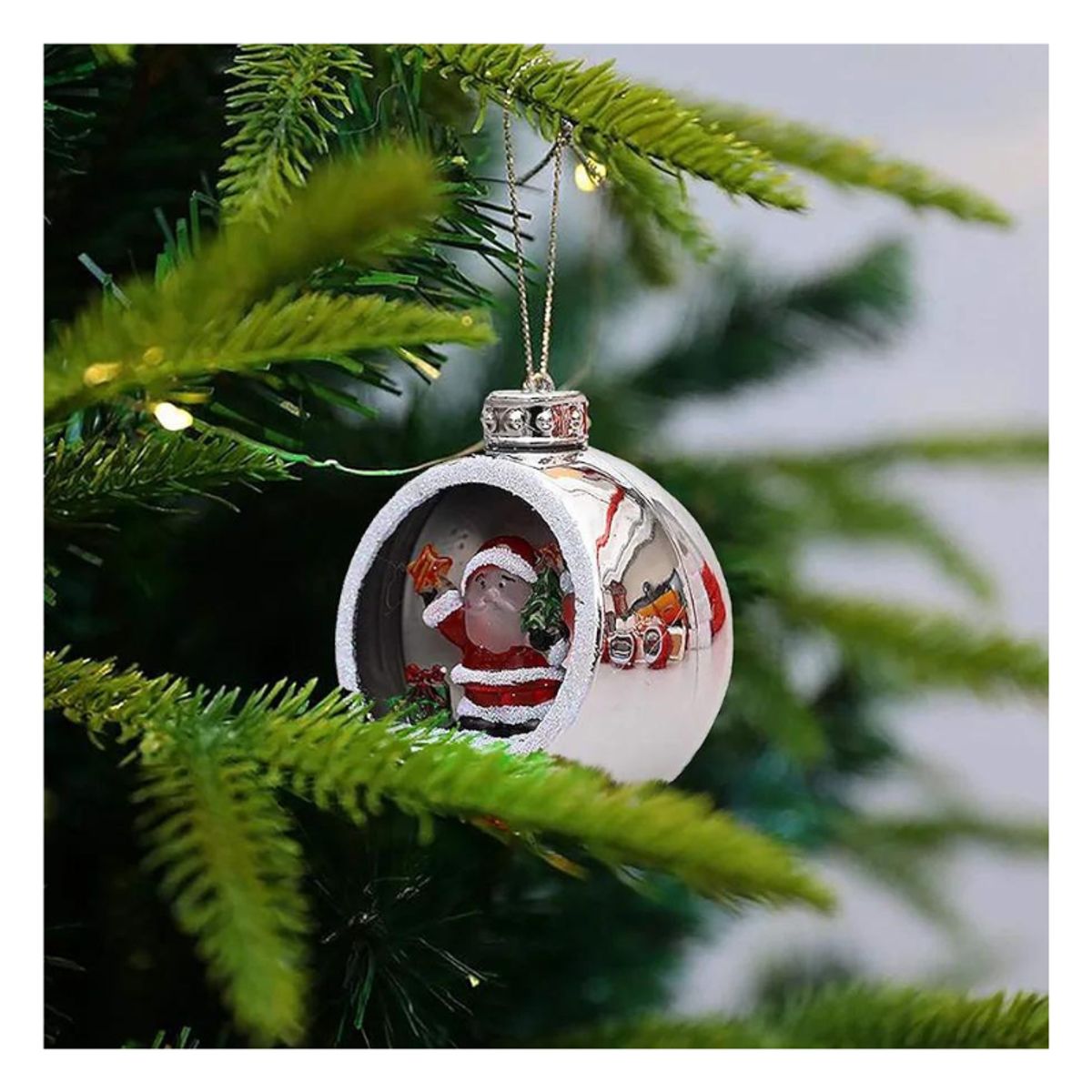 GENERICO - Adorno Linterna Farolito de Mano Papa Noel