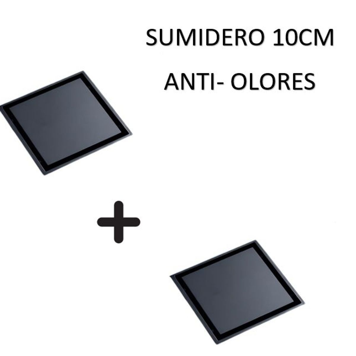 GREEN HOUSE - SUMIDERO REVERSIBLE ACERO SUS 304 DE 10CM  NEGRO PACK DE 2 UNIDADES