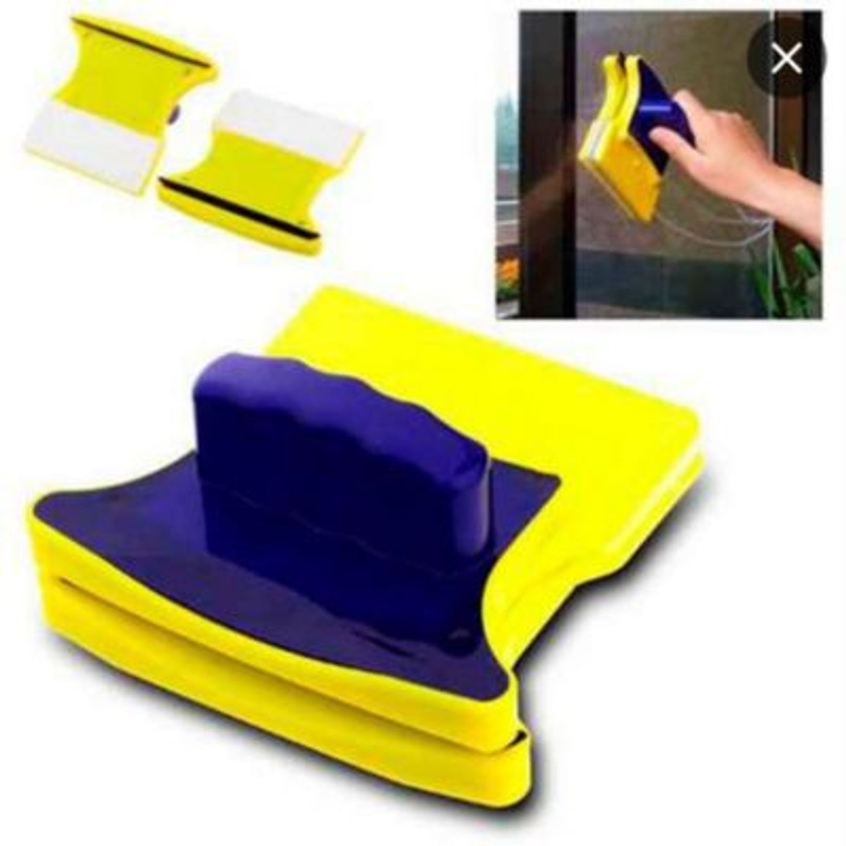 GENERICO - Limpia Vidrios Lunas Magnetico Interior y Exterior