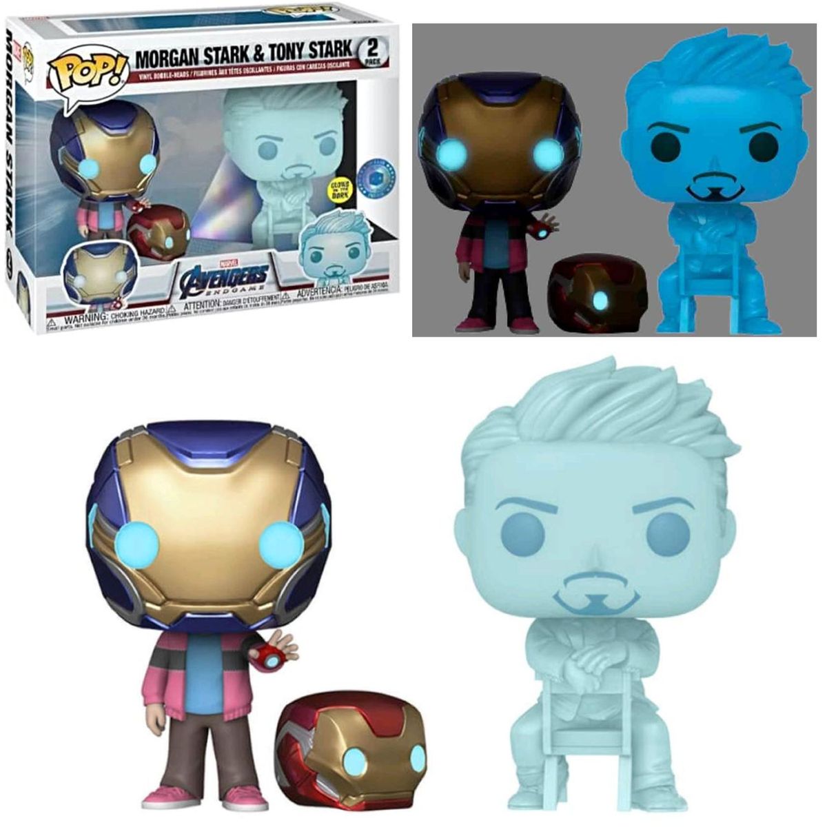 FUNKO - Funko Pop Morgan y Hologram Tony Stark Exc PIAB glow