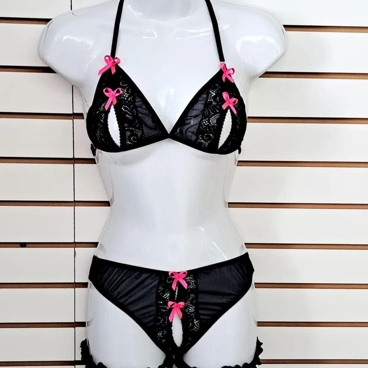 GENERICO - Conjuntp de Encaje ROTERDAM Bralette Abierto Truza Abierta DEALCOBA