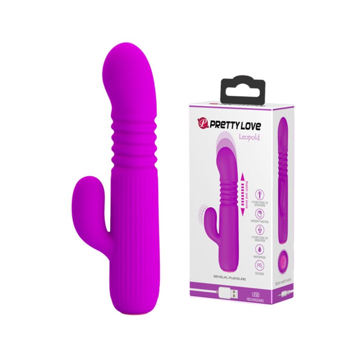 GENERICO - Vibrador Con Pistón Efecto De Penetración Natural Recargable