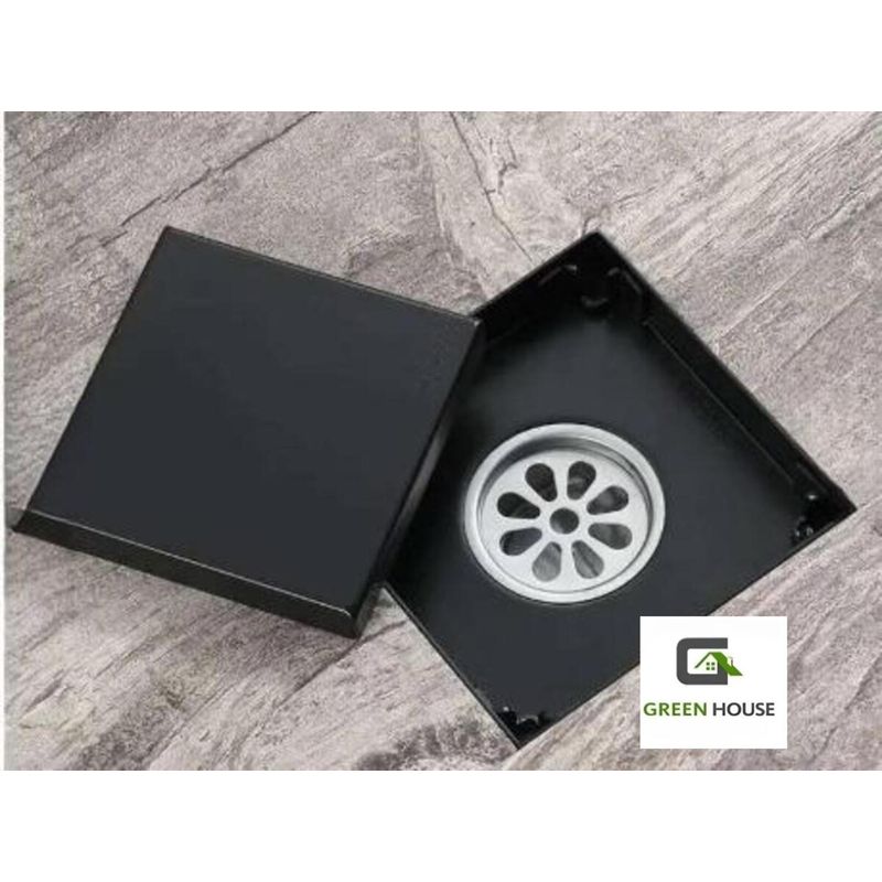GREEN HOUSE - SUMIDERO REVERSIBLE ACERO SUS 304 DE 10CM  NEGRO