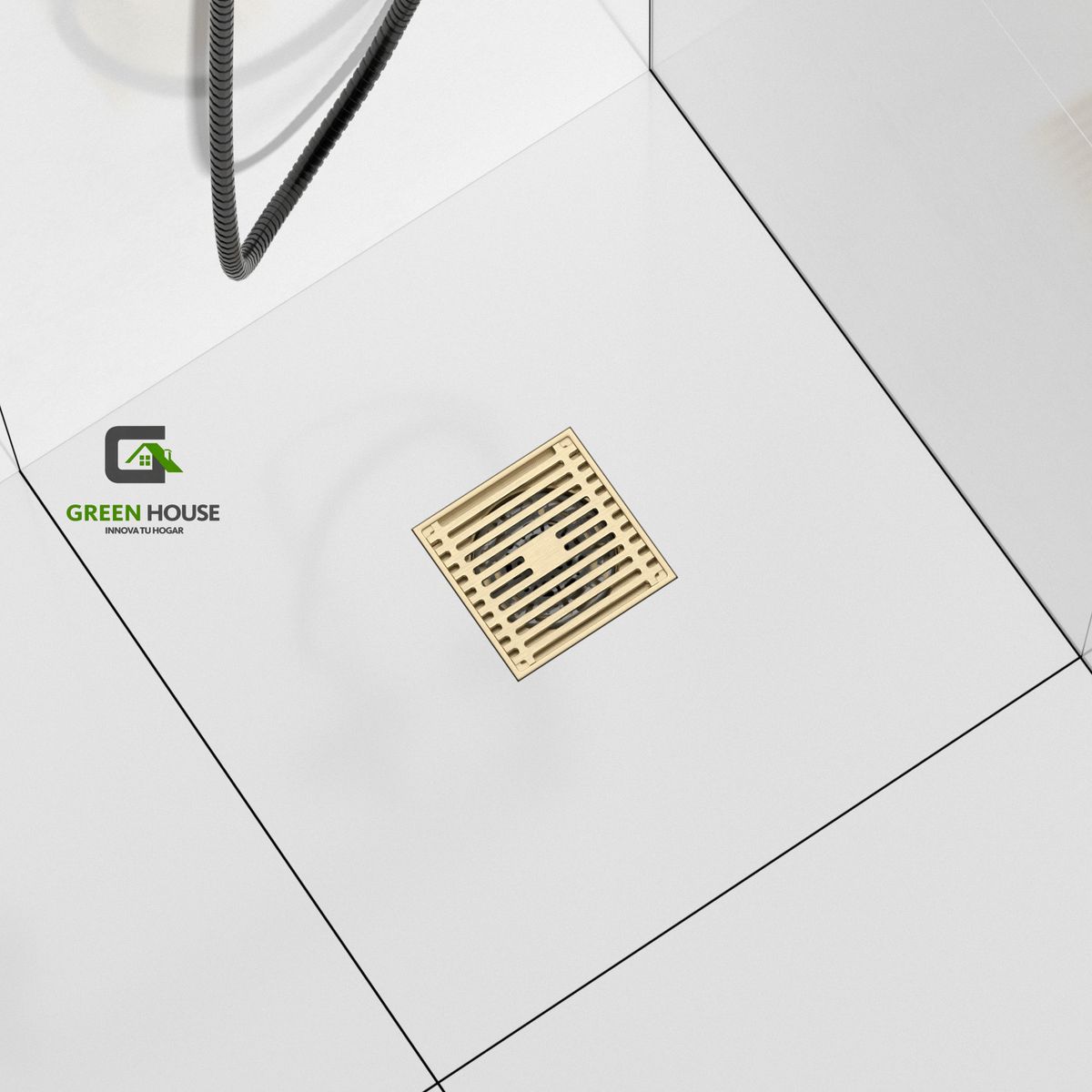 GREEN HOUSE - SUMIDERO DORADO ACERO SUS 304 DE 10CM