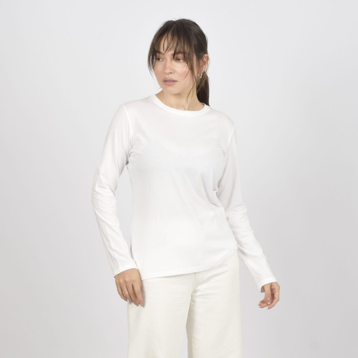 GELSOMINO - POLO BLANCO ALGODÓN PIMA  MANGA LARGA