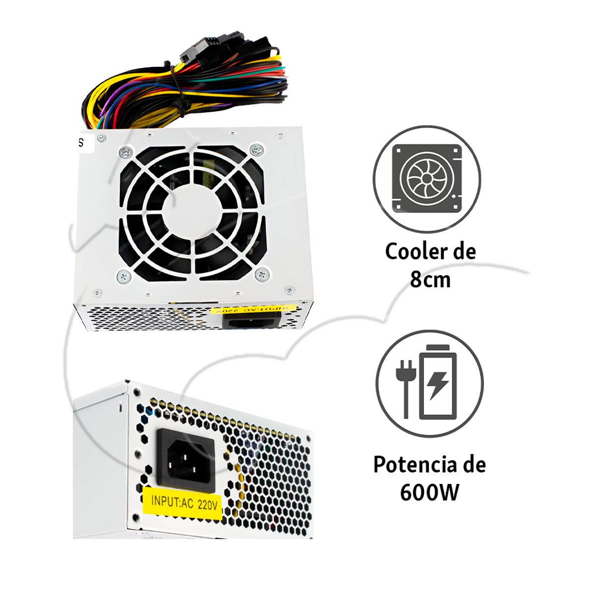 HALION - Fuente de Poder 600W Mini ATX Halion
