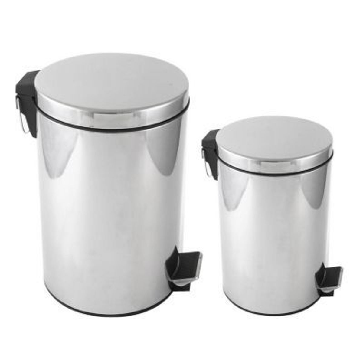 GENERICO - set papelero 2 tachos de acero inoxidable 12L Y 3L