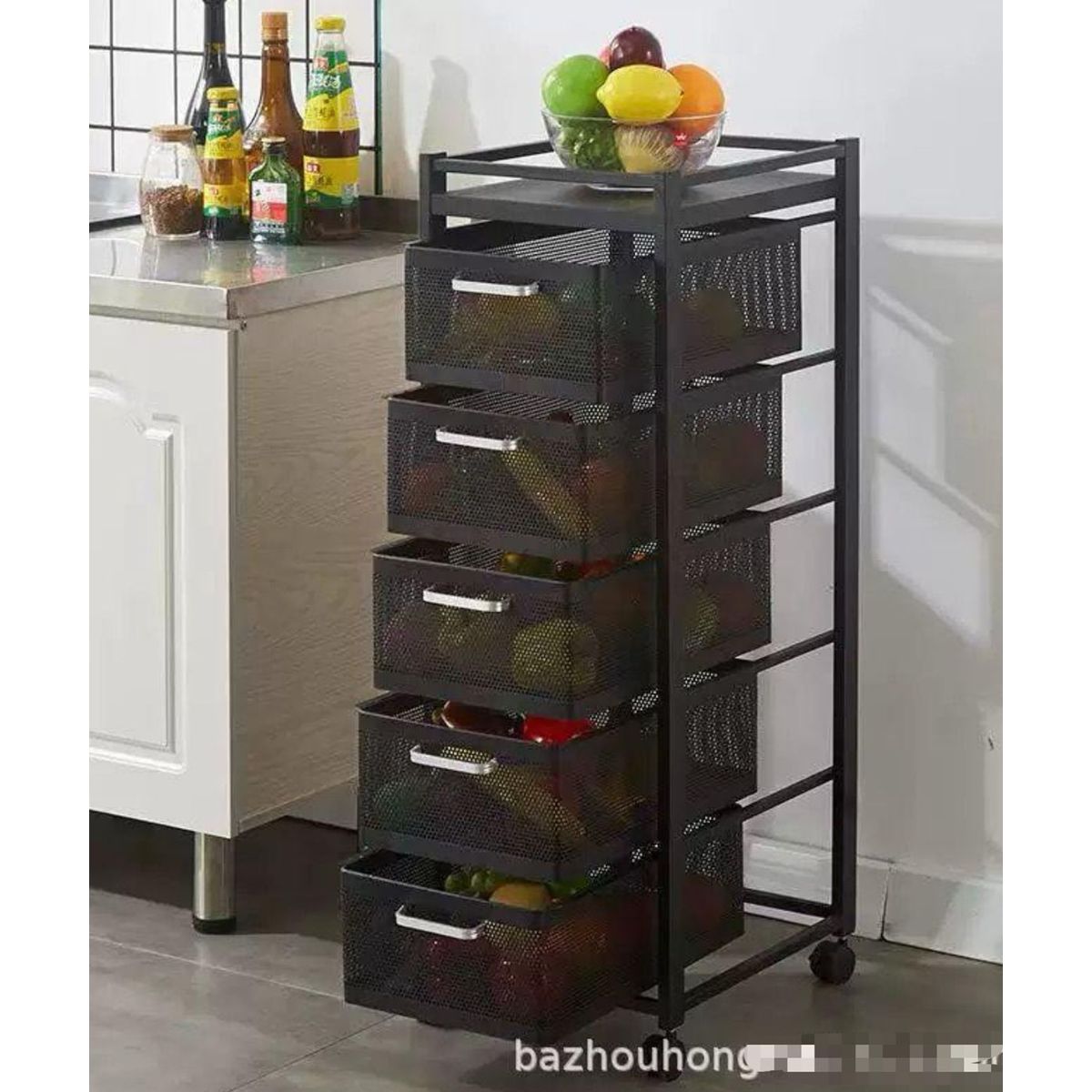 GENERICO - CARRO PARA COCINA FRUTERO VERDULERO 5 CAJONES