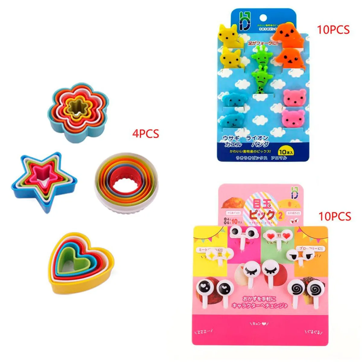 GENERICO - Pack Utensilios Mini Brochetas Moldes con Formas