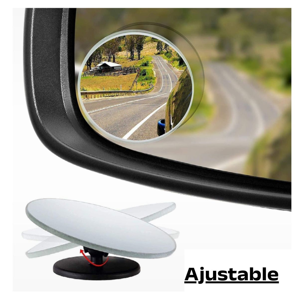 GENERICO - Espejo Retrovisor Punto Ciego - Pack X2 Espejos Circulares