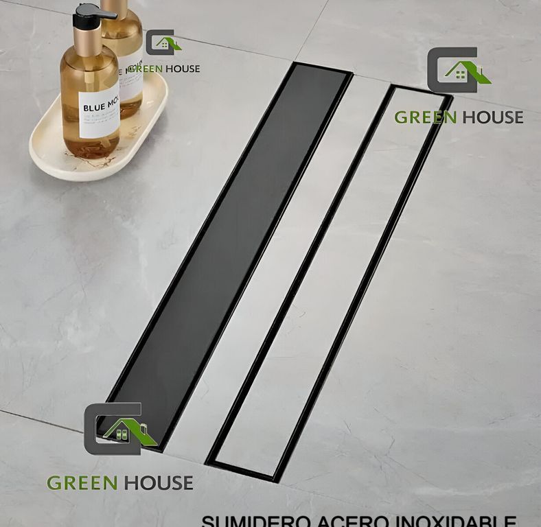 IMPORTADO MC - SUMIDERO REVERSIBLE ACERO SUS 304 DE 8X60CM NEGRO
