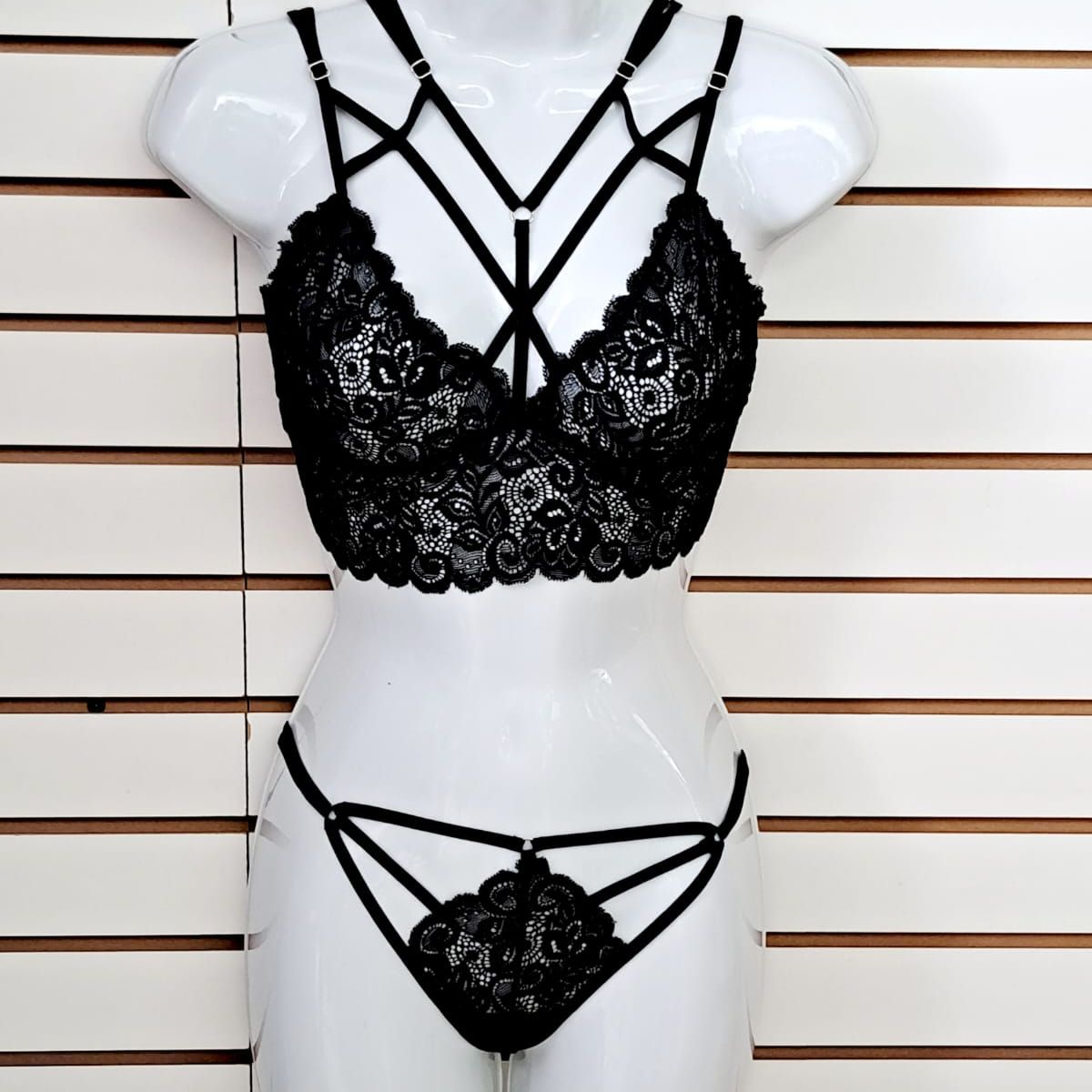 GENERICO - Conjunto de Encaje TOM COLLINS talla ML Negro DEALCOBA