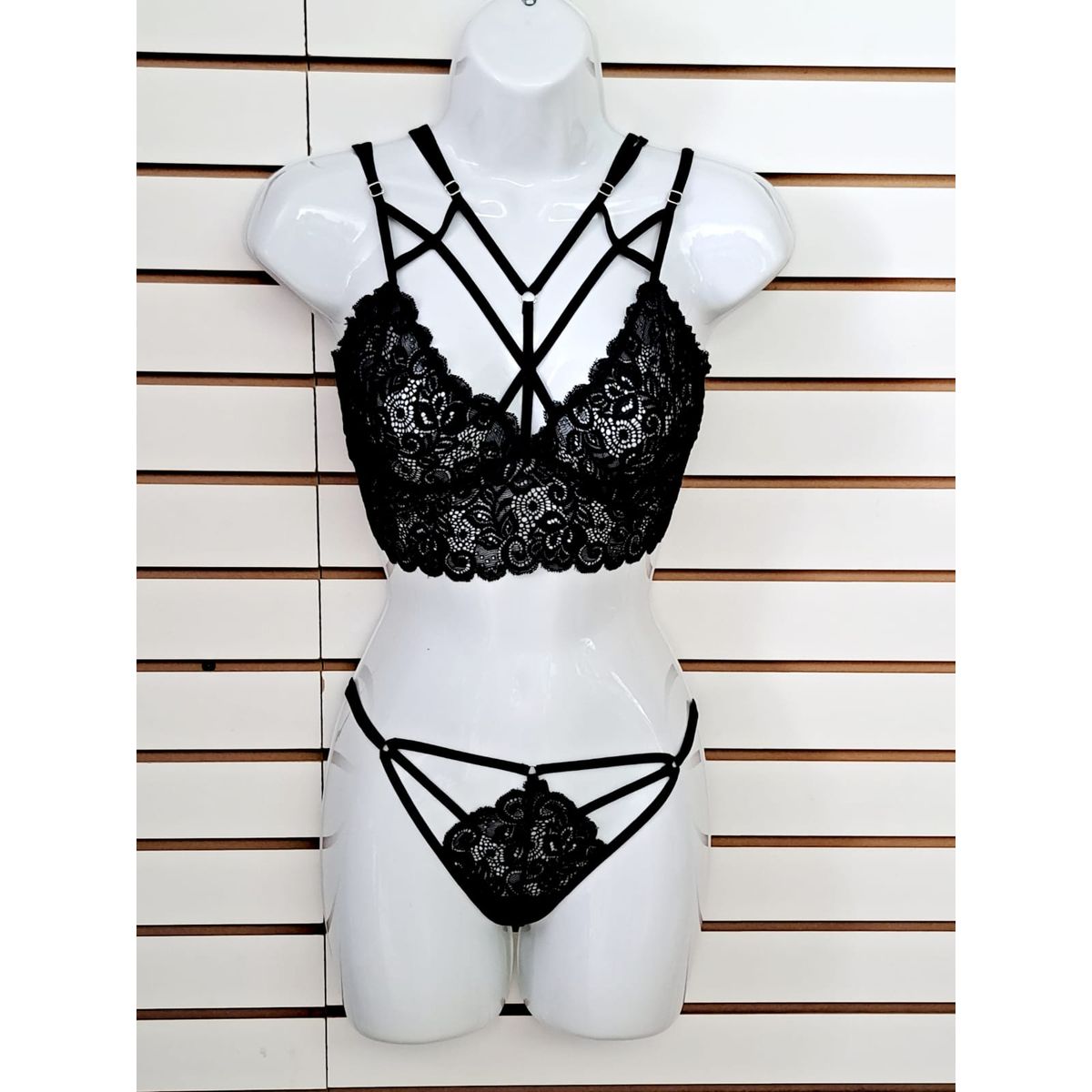 GENERICO - Conjunto de Encaje TOM COLLINS talla ML Negro DEALCOBA