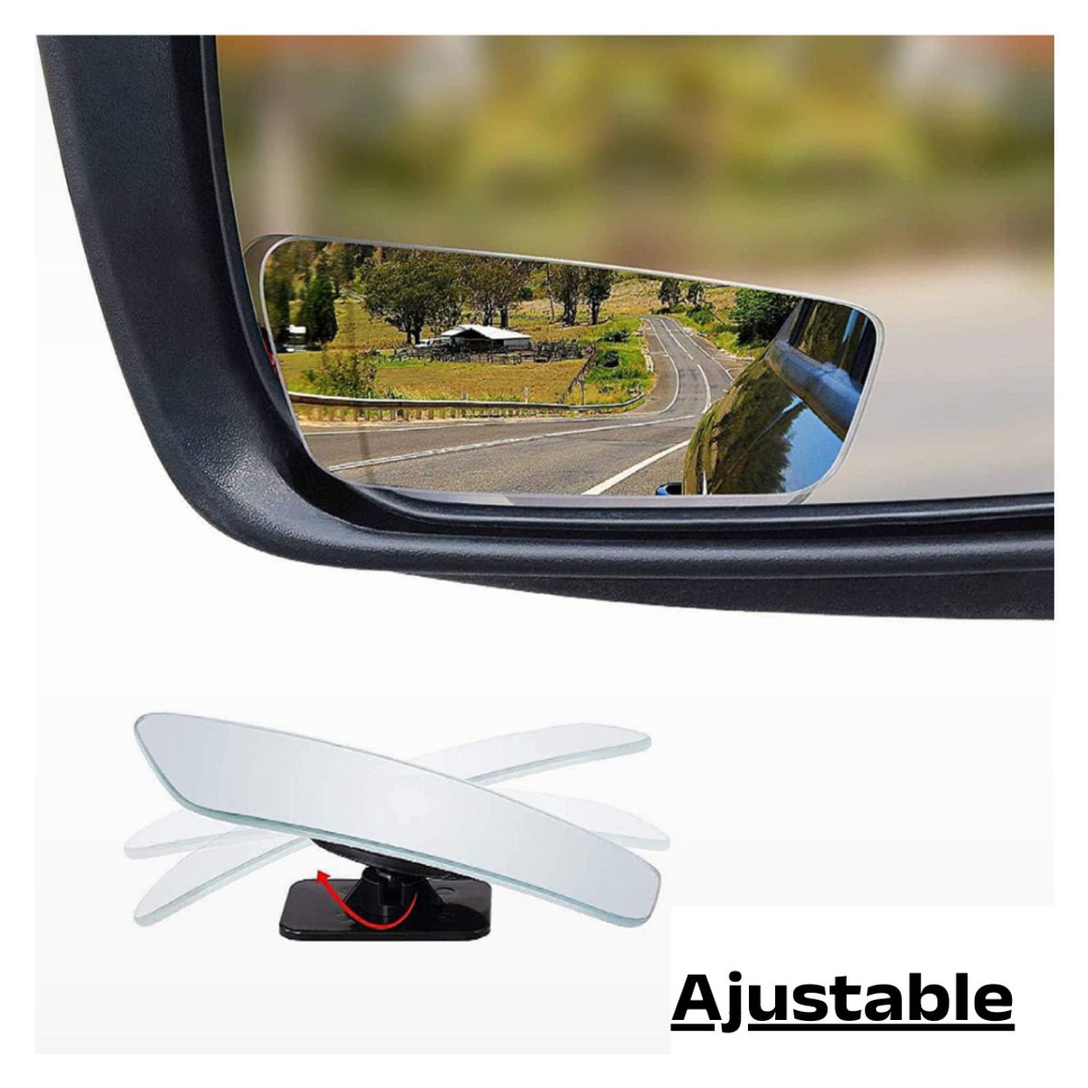 GENERICO - Espejo Retrovisor de Punto Ciego - Rectangular PACK X2