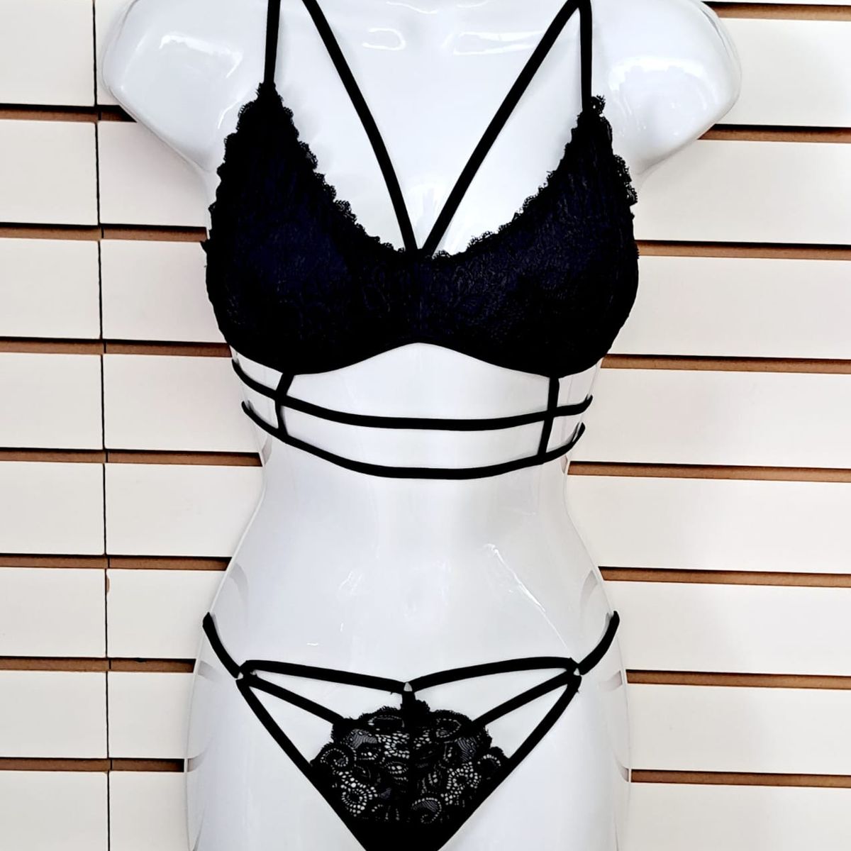 GENERICO - Conjunto de Encaje 2PZ NIKOL Negro DE ALCOBA