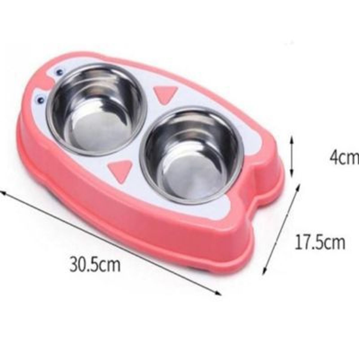 GENERICO - Comedero Bebedero Doble Para Mascotas Modelo Pinguino Rosado