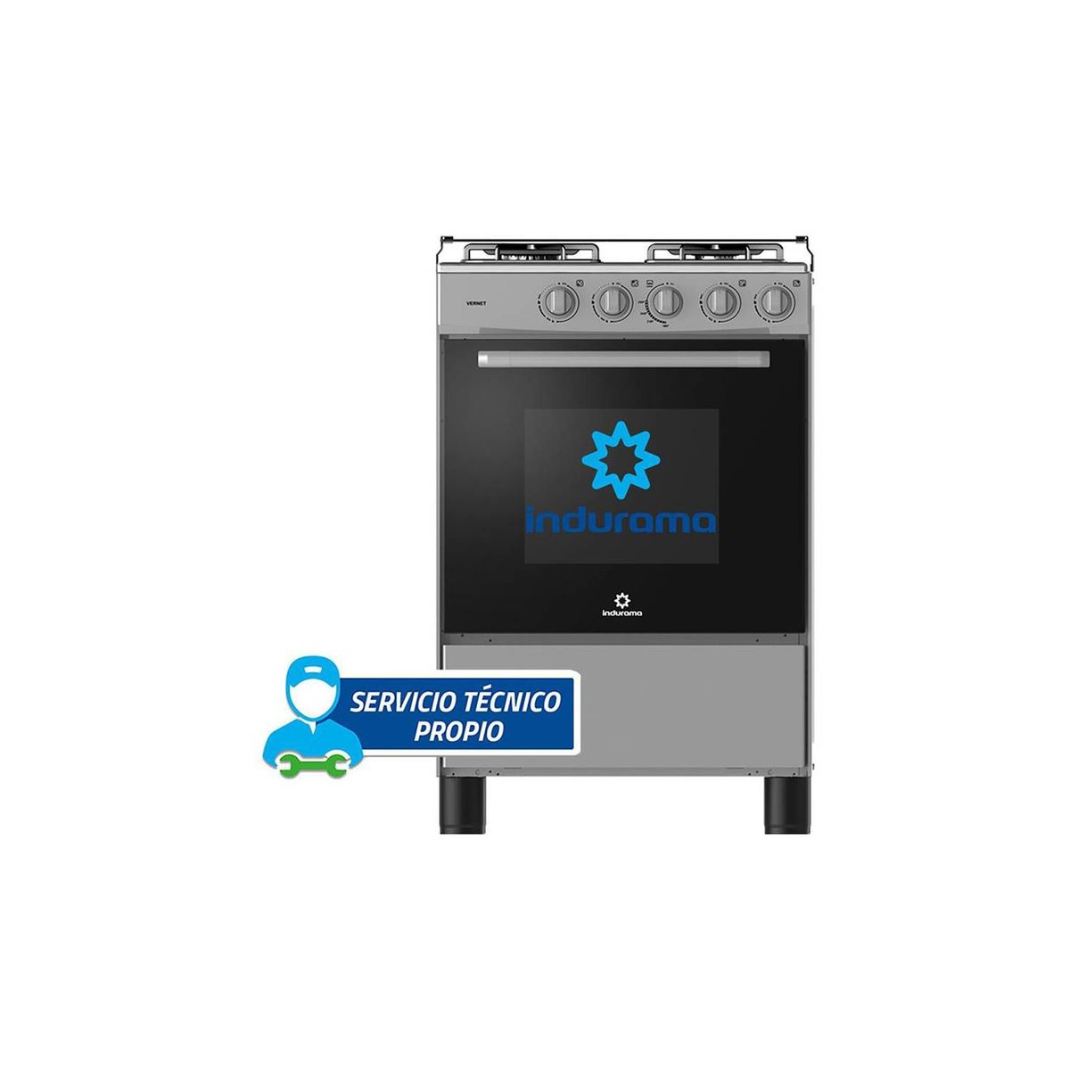INDURAMA - Indurama - cocina a gas vernet gris 4 hornillas