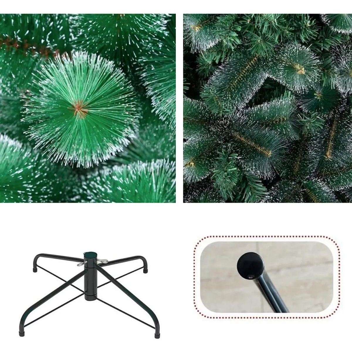 GENERICO - Arbol nevado 180 cm y de 201 Ramas navideño pino jaspeado