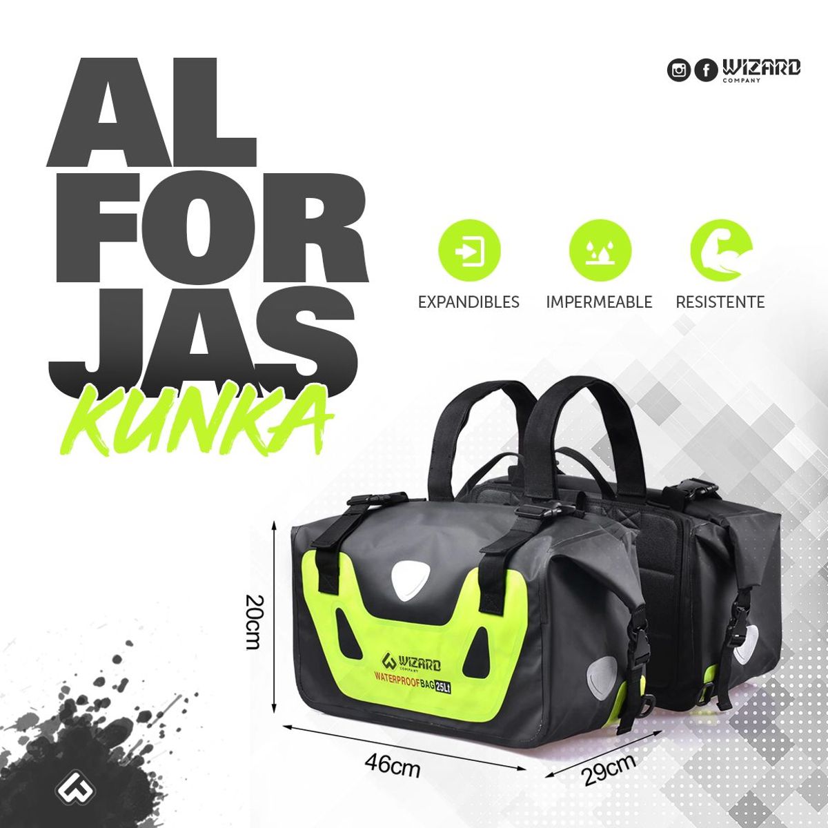 WIZARD - ALFORJA KUNKA WIZARD VERDE