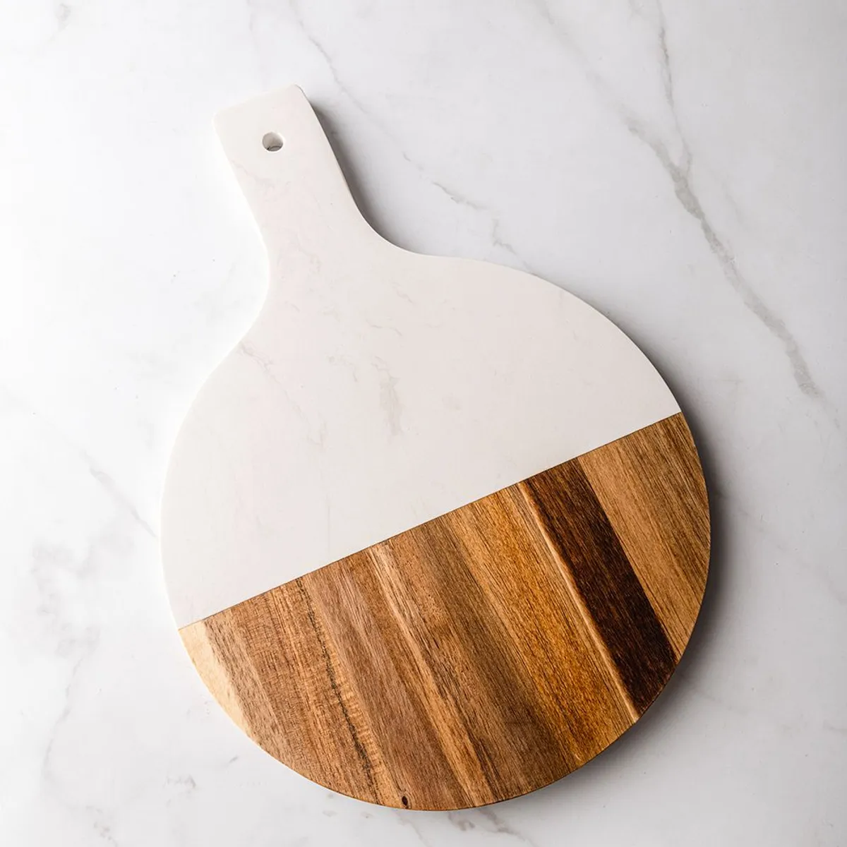 GENERICO - Tabla Redonda de Acacia y Marmol