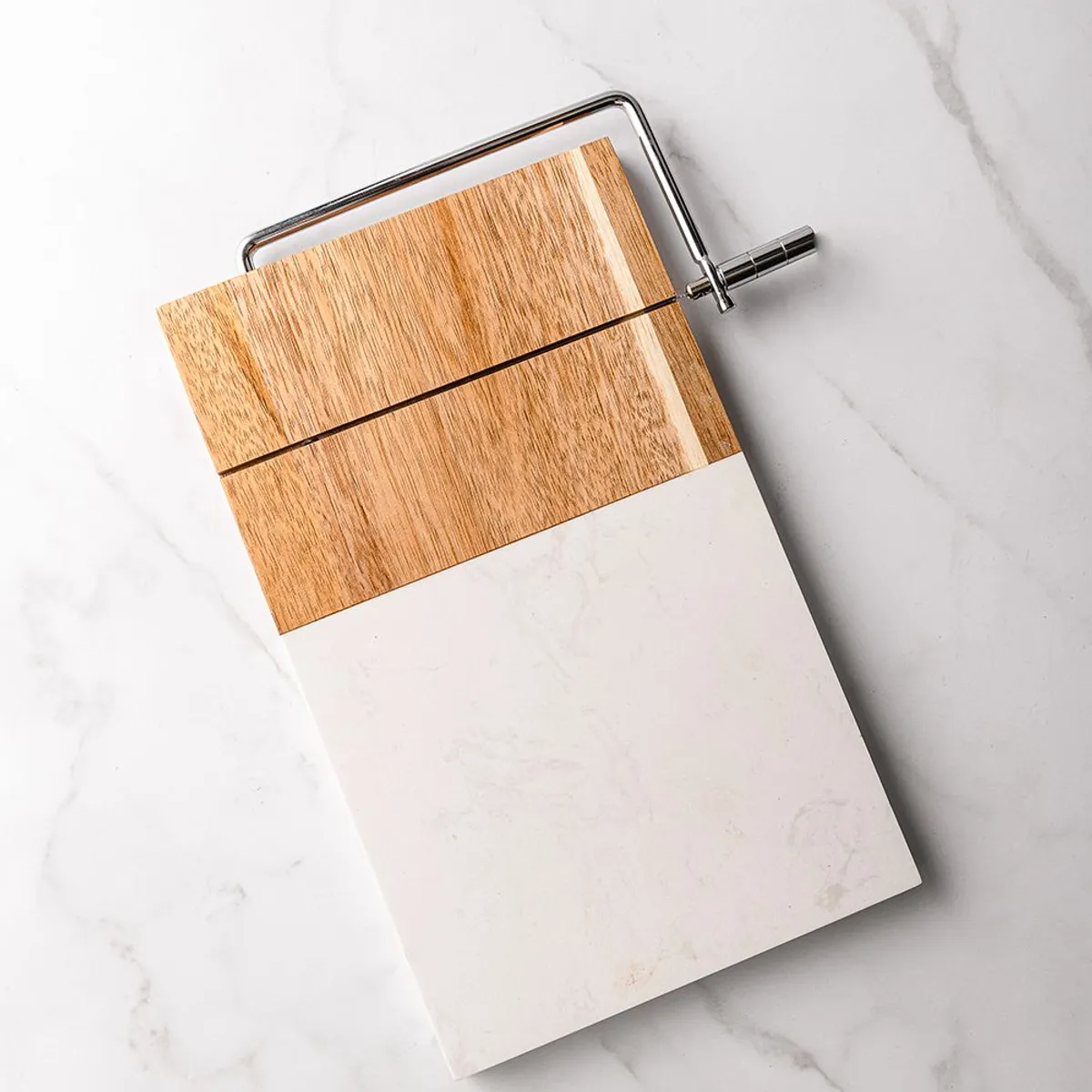 GENERICO - Tabla Rectangular de Acaccia y Marmol con Cortador