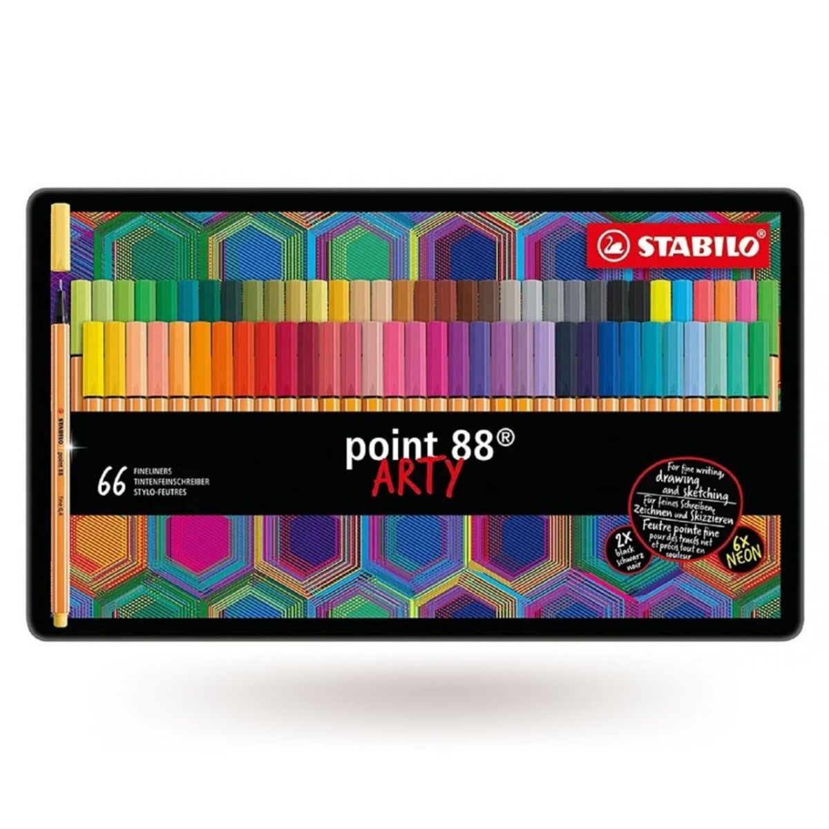 STABILO - Fine Pen Point 88 x66 Arty Estuche de Metal