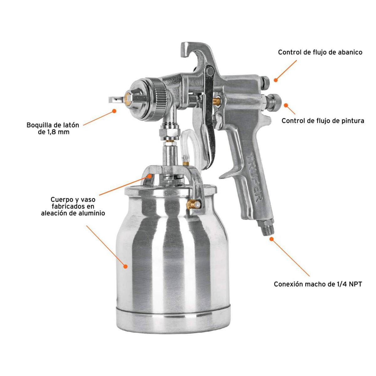 TRUPER - Pistola para Pintar de Alta Presión 1.8mm 14087