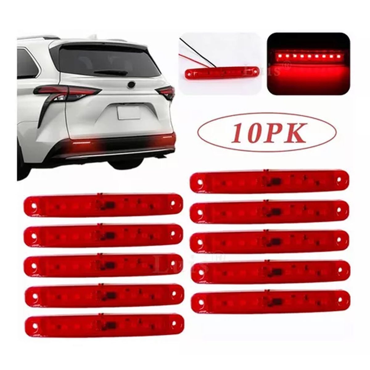 DENISASAA - Luces Laterales Posición Led Bi-volts Auto Camión-Rojo