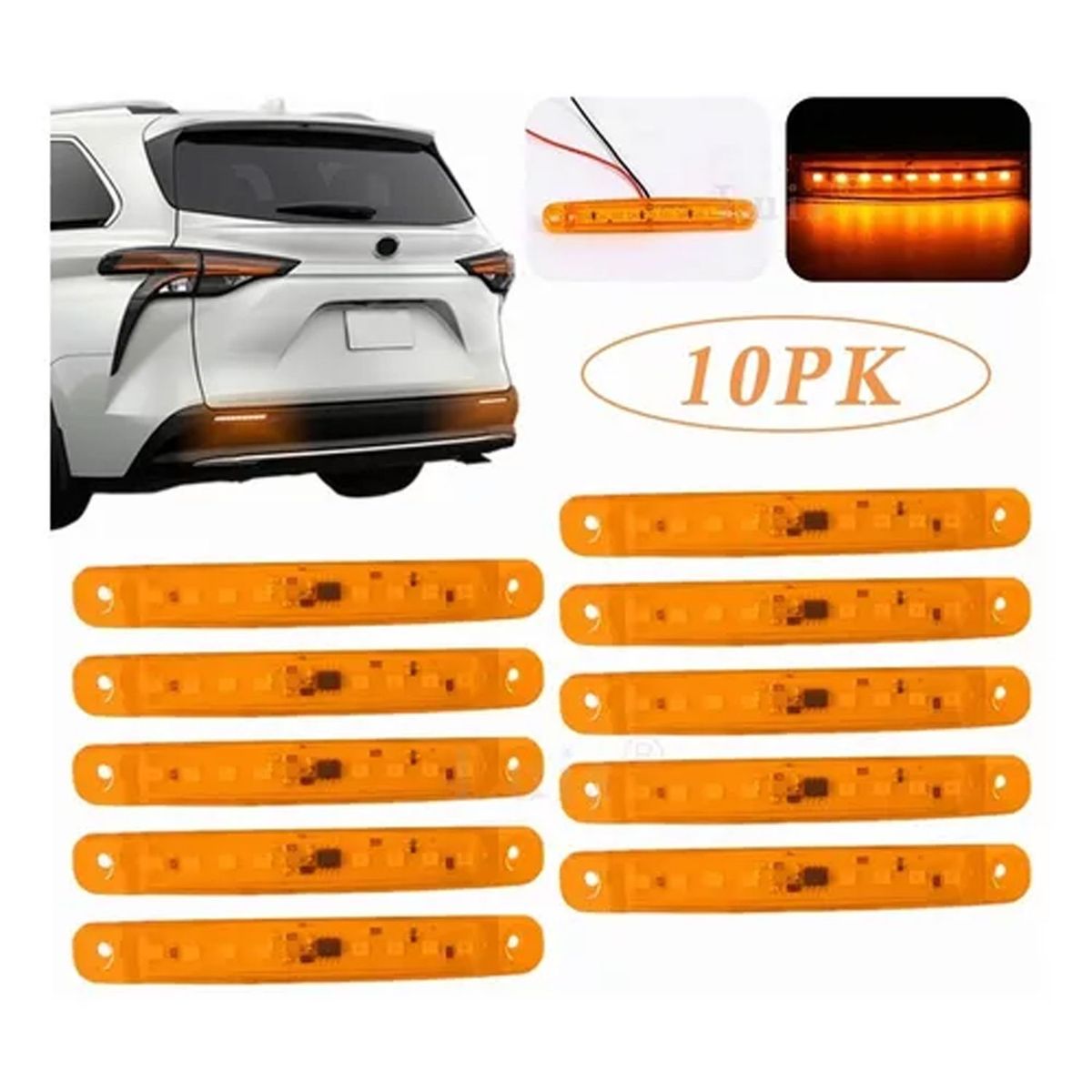 DENISASAA - Luces Laterales Posición Led Bi-volts Auto Camión-Amarillo