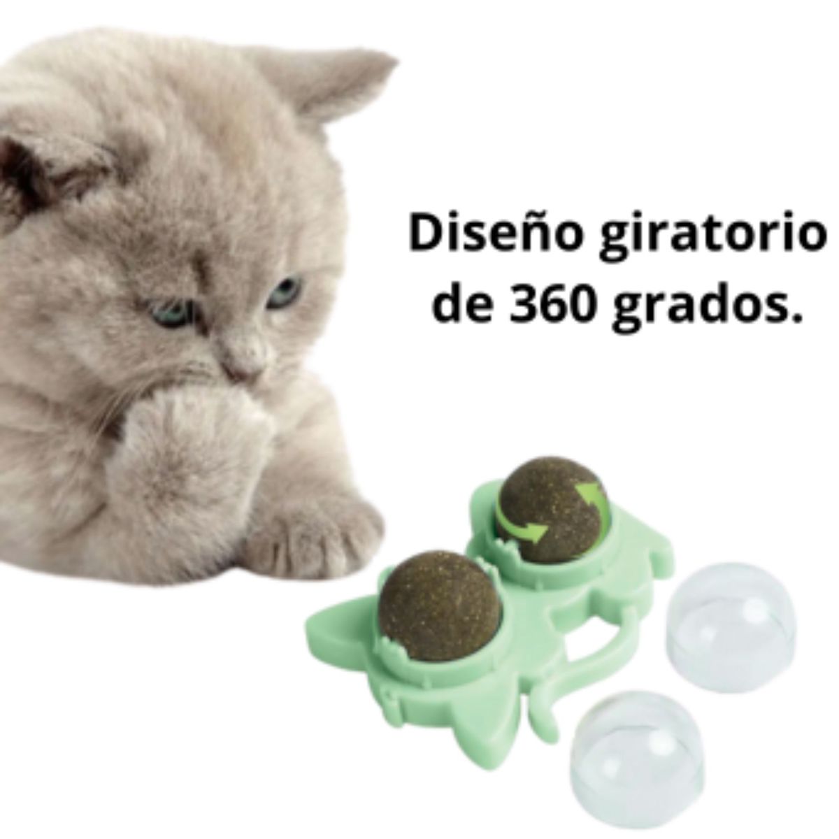 GENERICO - JUGUETE CATNIP KITTY BALL GATO VERDE.