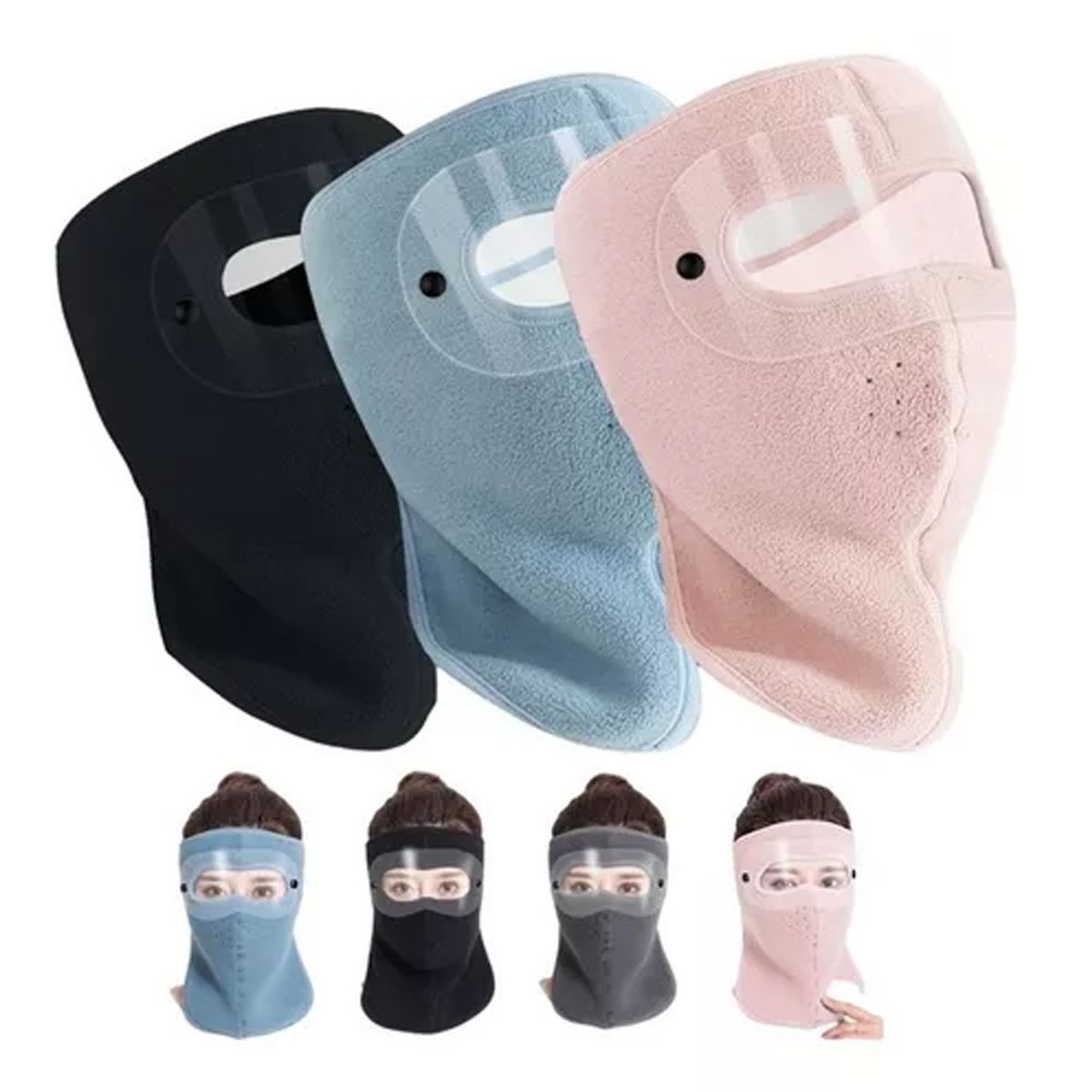 DENISASAA - Máscara Bicicleta Moto Máscara Cálida-Negro