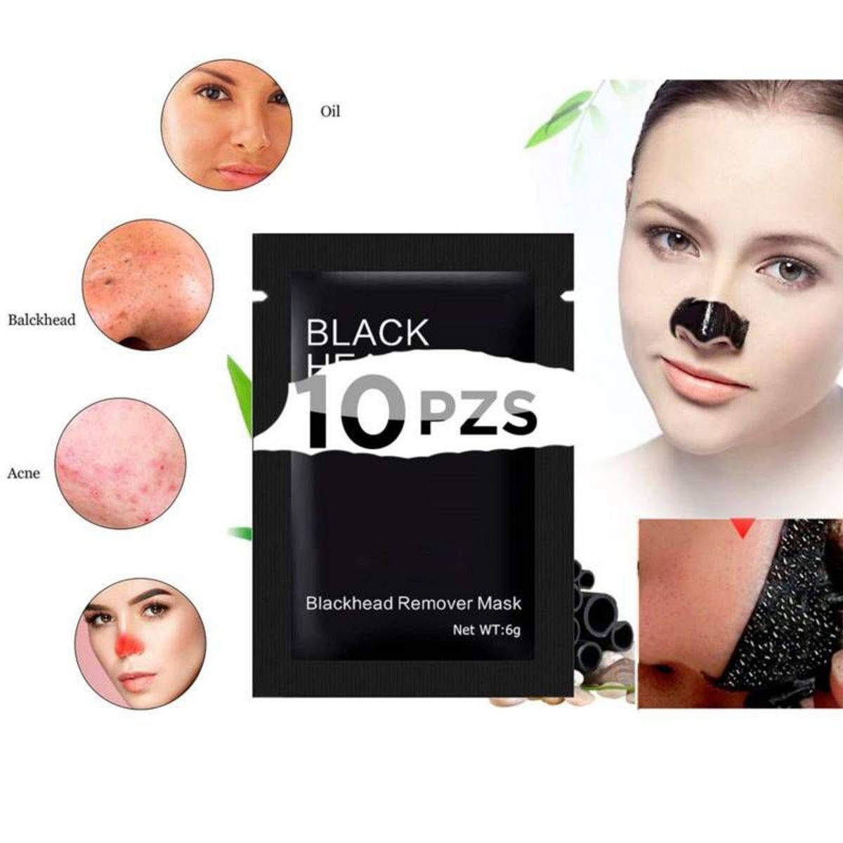 GENERICO - Mascarilla Facial Negra para Eliminar Espinillas y Puntos Negros