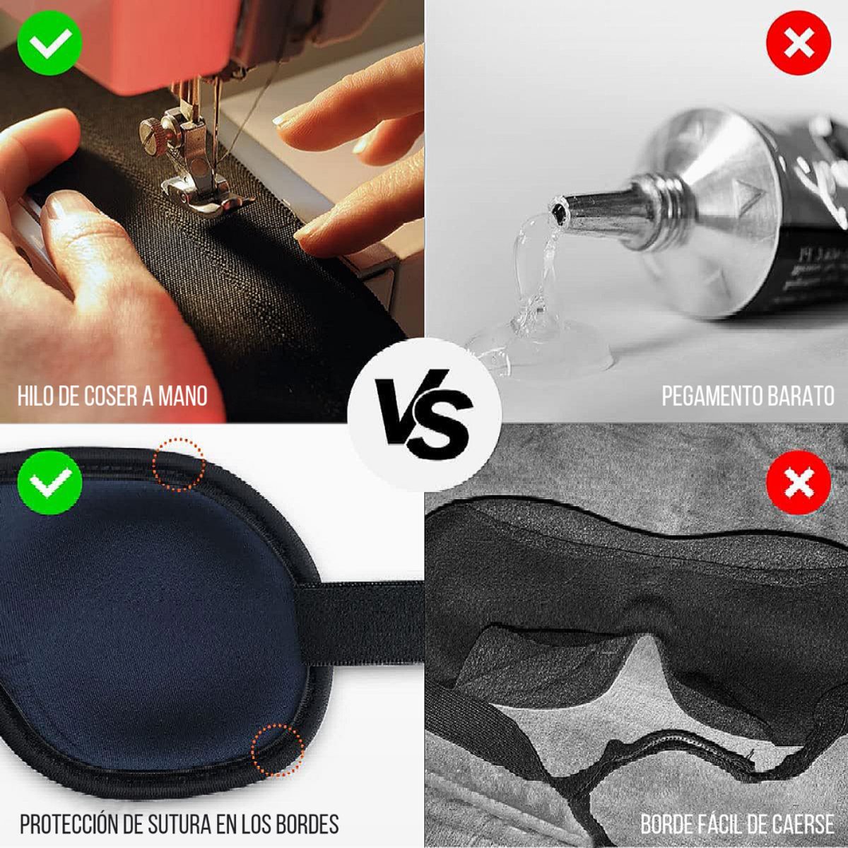 PROTECH - 20 Tapones Made USA + Antifaz NEGRO 3D Ultradelgado Bloquea 99%Luz YOUIGE-FLENTS