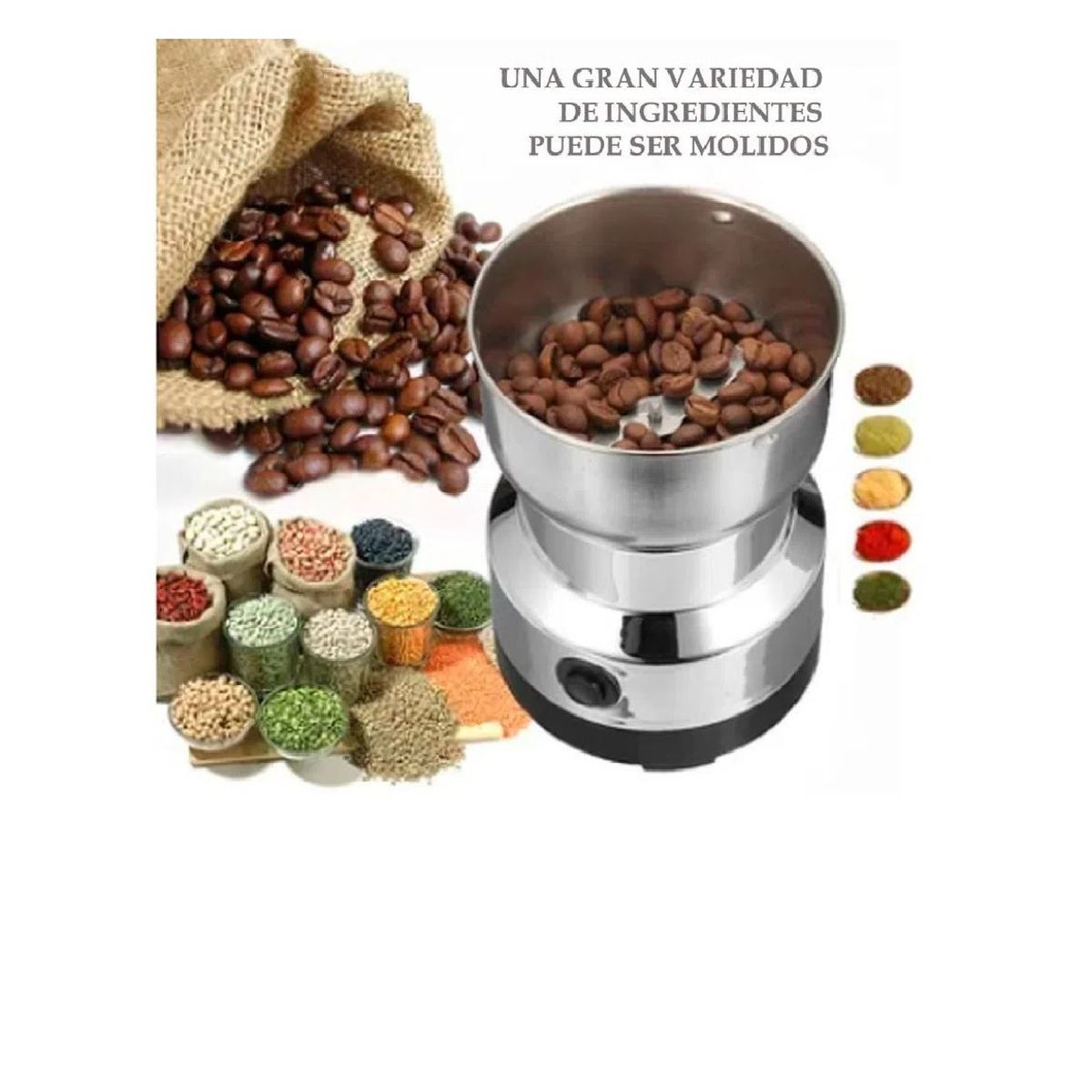 GENERICO - Molinillo Eléctrico de 4 Aspas Triturador de Café y Granos