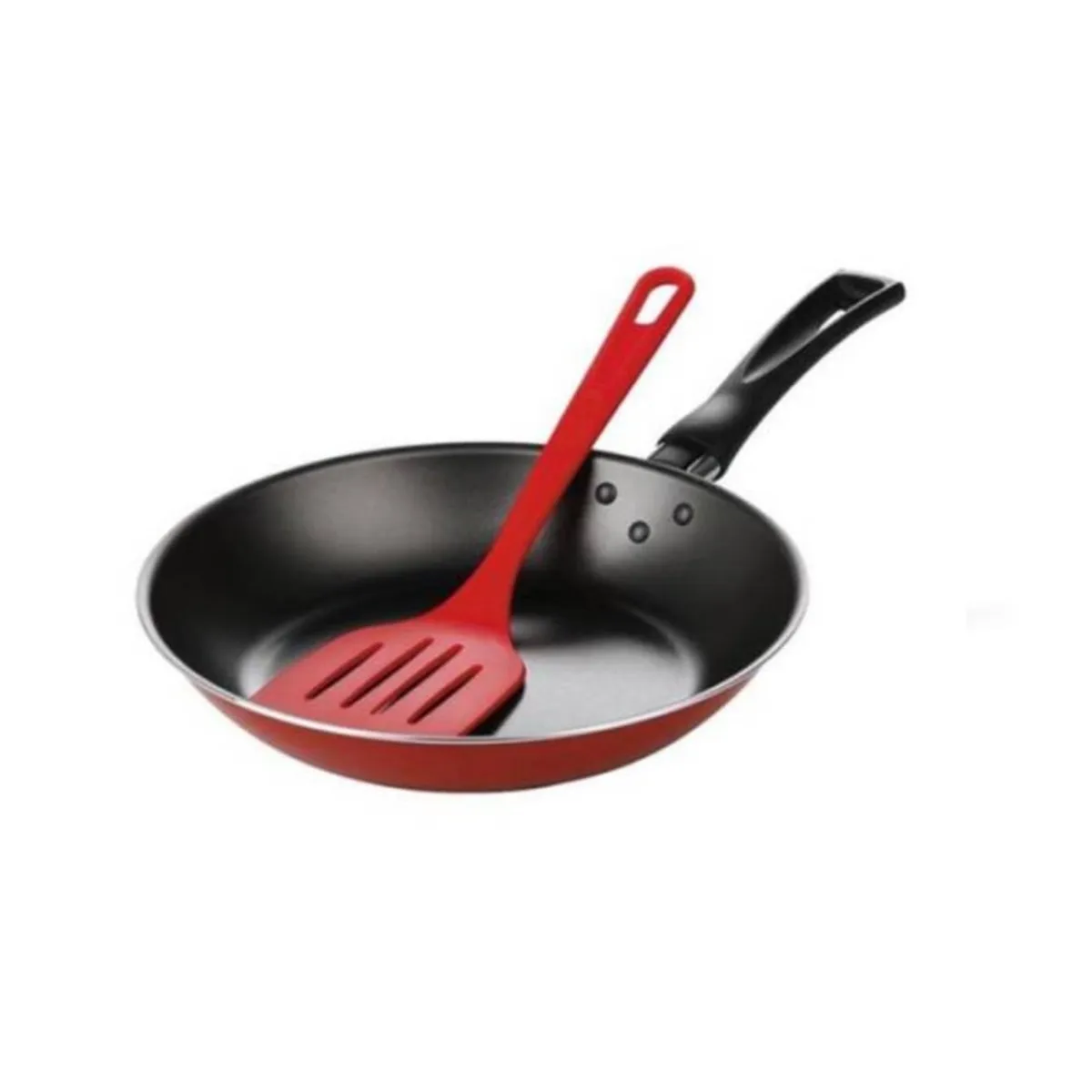 BRINOX - Sartén 26cm 1.5L Aluminio Con Espátula Brinox Garlic Rojo