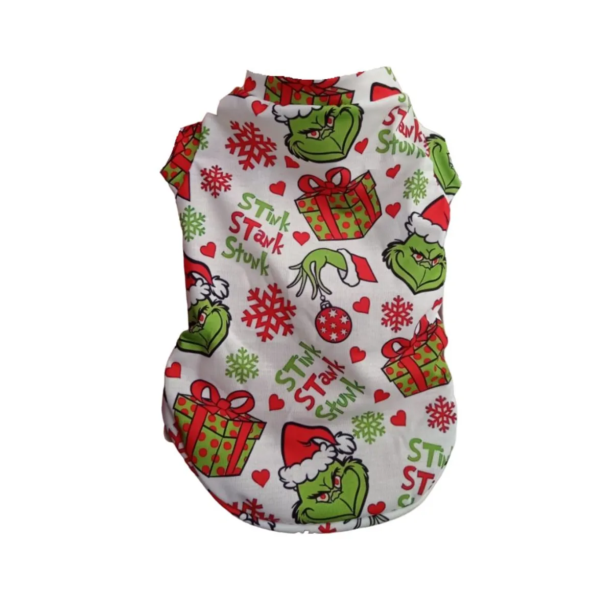 GENERICO - Polo navideño para mascotas perro gato El Grinch Talla 5