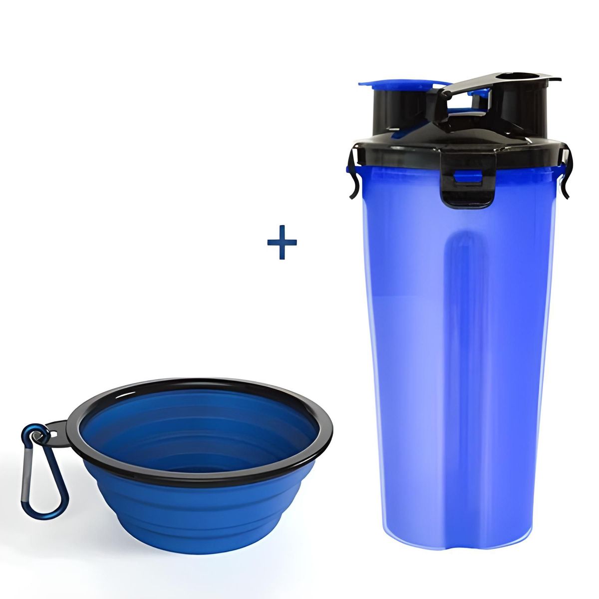 GENERICO - TOMA TODO PORTÁTIL CON DIVISIÓN PARA MASCOTA AZUL