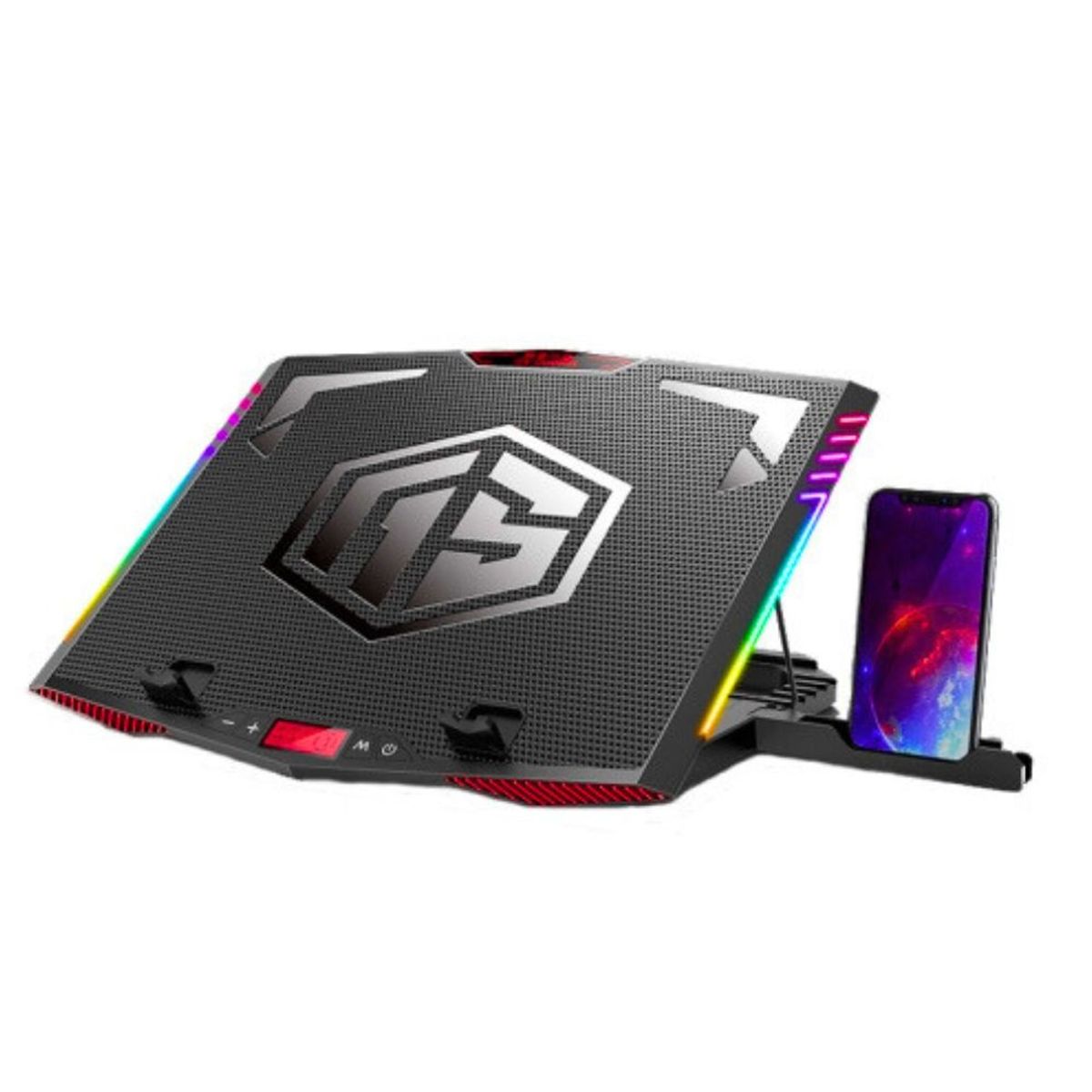 CYBERCOOL - Cooler Para Laptop Gamer Rgb Cybercool HA K7 Display 6 Niveles